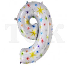 Цифра Зірочки 9 Фігура Фольга Цифра Зірочки 9 Фігура Фольга